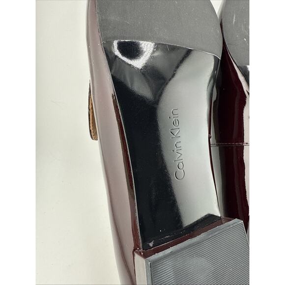 Calvin Klein Women’s Elin Oxblood Patent Leather Pointed Shoes Flats Sz 9 M NWB - Picture 8 of 10